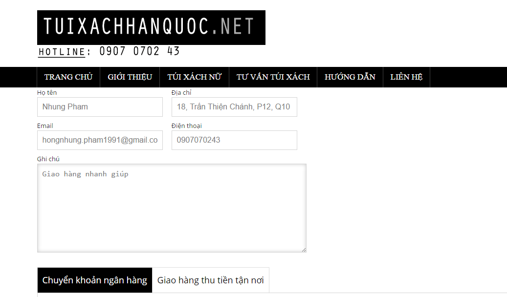 Hướng dẫn đặt mua sản phẩm bảo vệ hàng hóa tại Tuixachhanquoc.net
