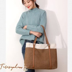 Túi xách nữ tote vải bố Phong cách Hàn Quốc trơn màu trơn(Gray)