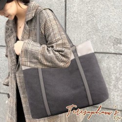 Túi xách nữ tote vải bố Phong cách Hàn Quốc trơn màu trơn(Gray)