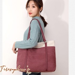 Túi xách nữ tote vải bố Phong cách Hàn Quốc trơn màu trơn(Pink Purple)